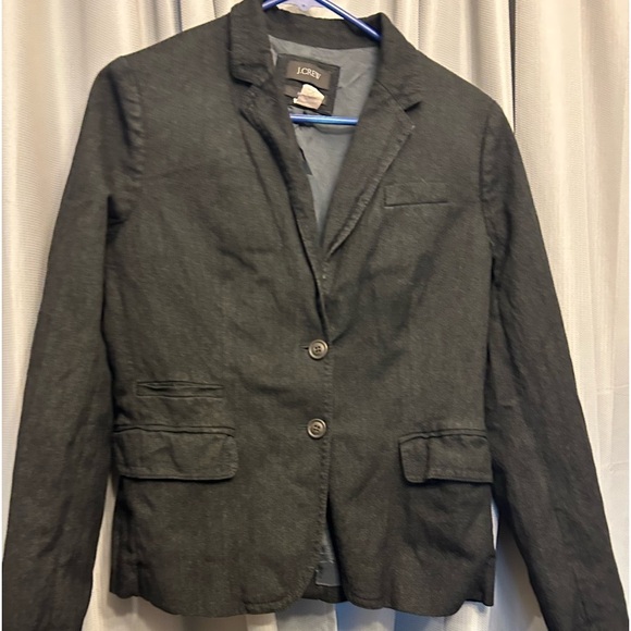 J. Crew black denim schoolboy 87 Regent Blazer Button Pockets size 8 - Picture 3 of 9